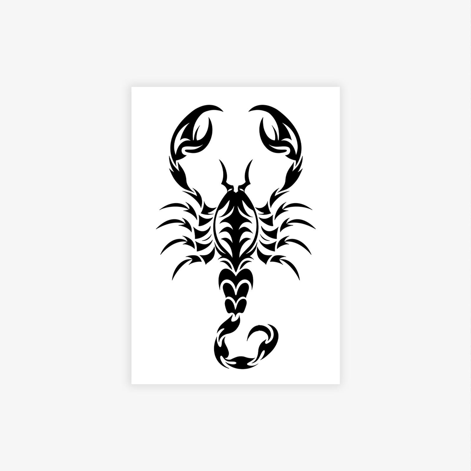 Advanced Sense Y2K Dark Personality Domineering Scorpion Men S Tattoo Sticker Waterproof 7*10CM