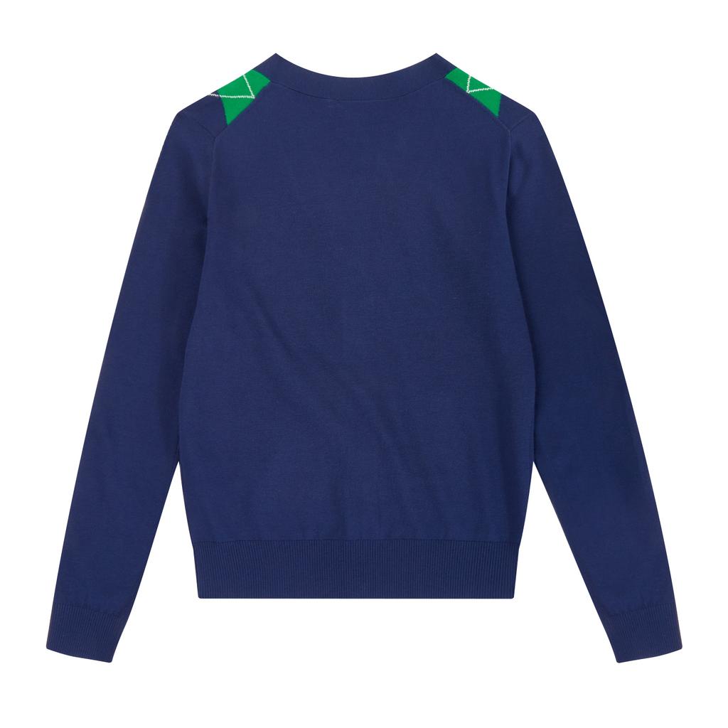 Martine Golf Argyle V-Neck Cagdigan_Navy