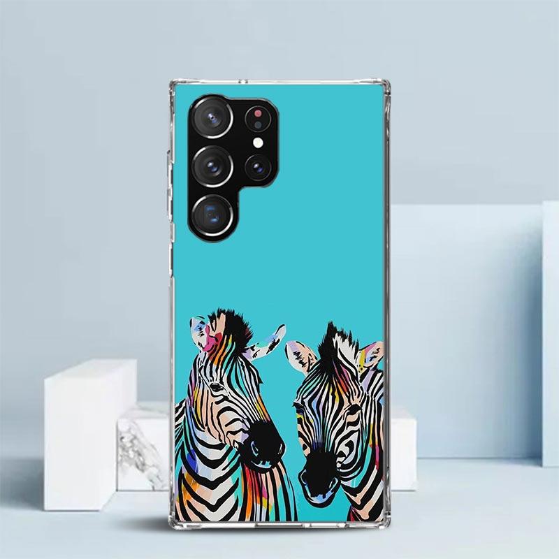 Zebra Stripe Black White Phone Case For Samsung Galaxy S24 S25 Edge S26 Ultra S22 S23 Plus S21 + S20 FE Soft TPU Back Cover Gala