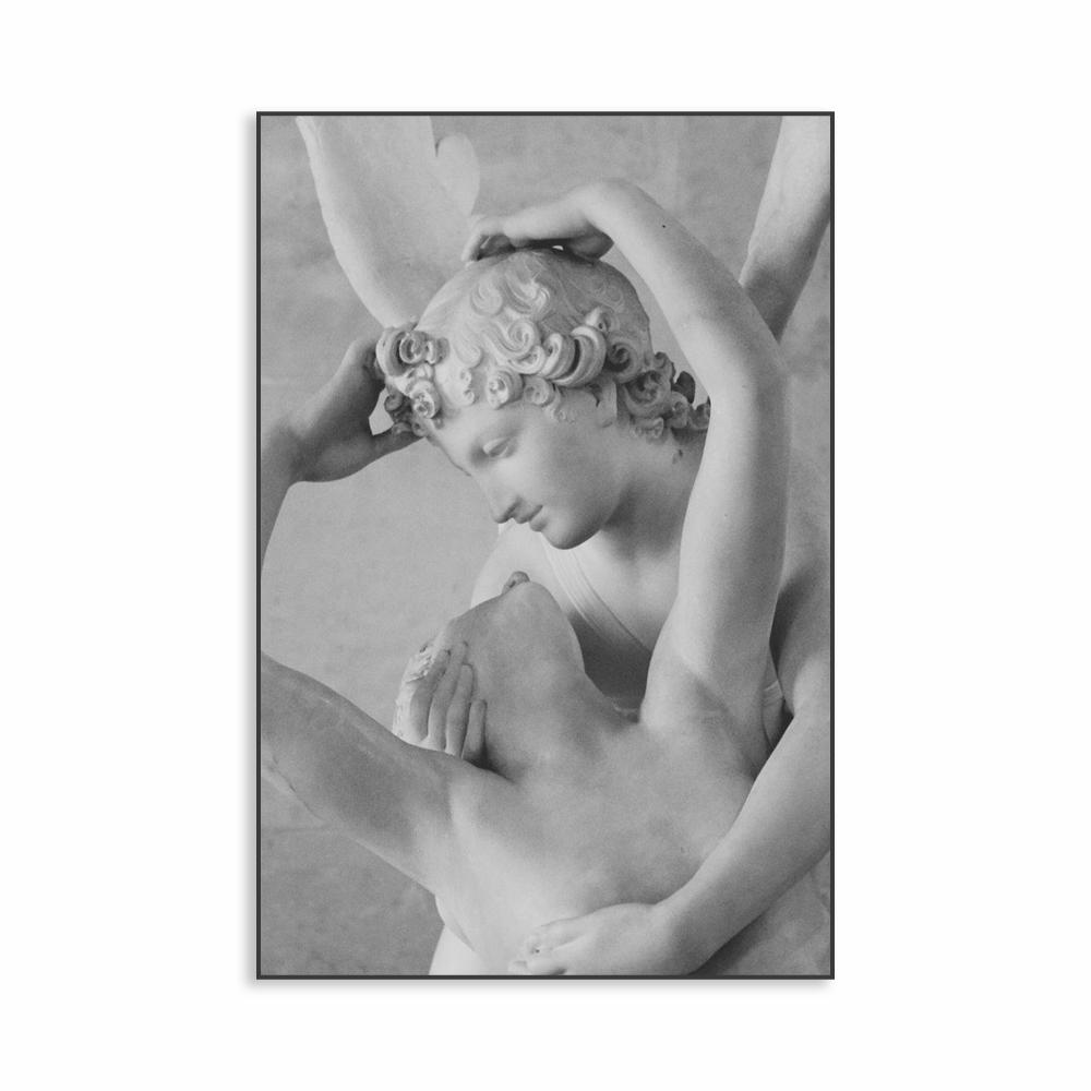 Angel Statue Black and White Poster Ancient Greek Sculpture Prints Greek Mythology Goddess Canvas Painting Home Room Decor