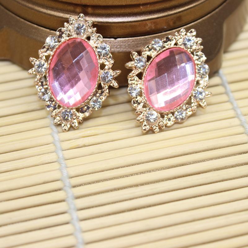 10x Rhinestone Diamante Flatback Buttons Embellishment Craft Jewellery