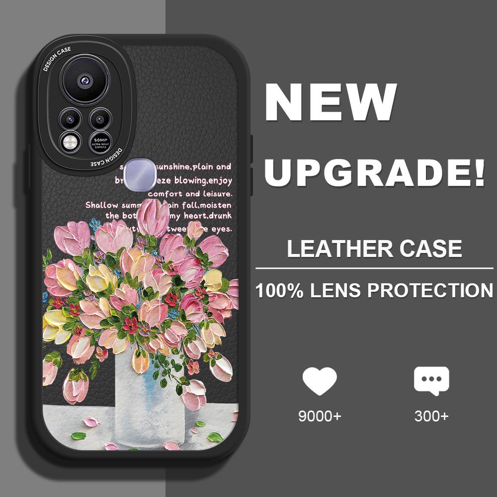 

Тонкий мягкий силиконовый чехол с рисунком цветов из искусственной кожи для iPhone Samsung Huawei Honor Xiaomi Redmi OPPO Realme Vivo Vivo Y91C/Y1S чёрный