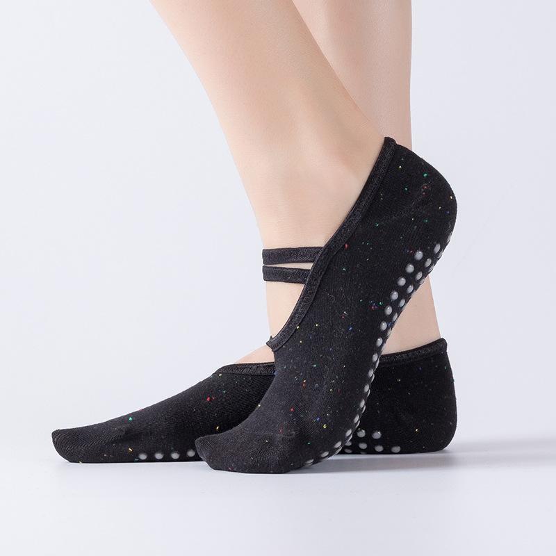 

Женские летние тонкие профессиональные носки для йоги с пятью пальцами, нескользящие, для пилатеса и упражнений 1 pair чёрный