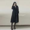 High-Grade Women's Mid-Length Black Trench Coat - Chic Spring & Autumn 2023 Collection