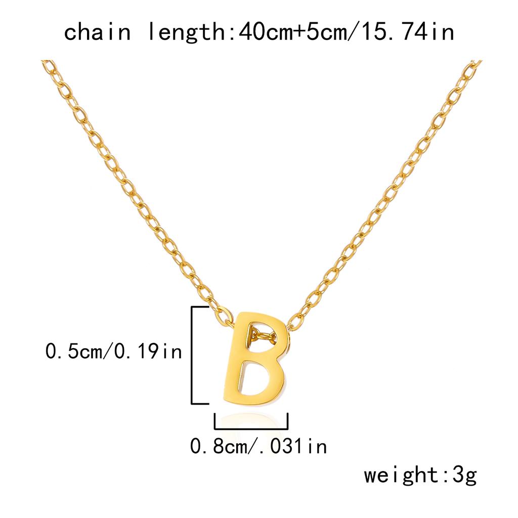 Simple Stainless Steel A-Z Initial Letter Necklaces for Women 26 Alphabet Pendant Clavicle Chain Choker Birthday Party Jewelry