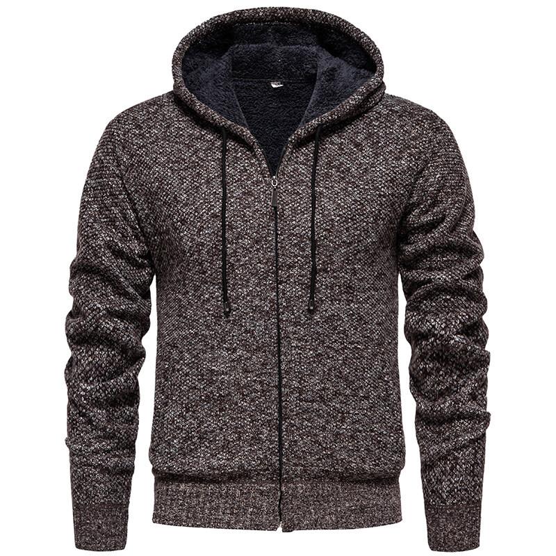 

Полый осенне-зимний свитер мужская куртка корейский стиль трендовый плюшевый вязаный кардиган мужской свитер с капюшоном 4XL