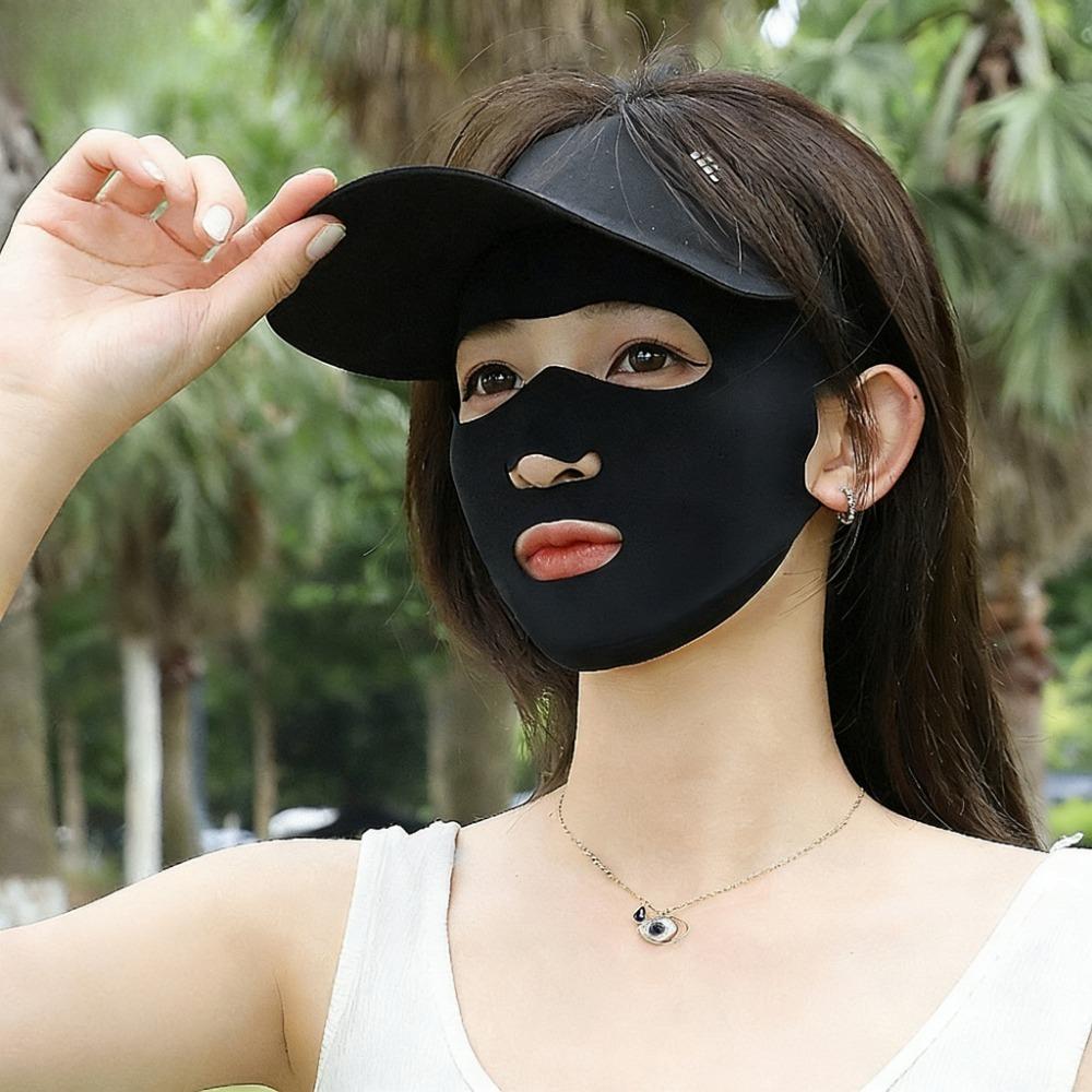 Sonnenschutz Eis-Seide Gesichtsmaske Atmungsaktiv Waschbar für Outdoor-Sport