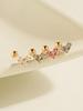 Minimalpiercing 14K Moissanite Diamond Block Heart Piercing Earrings