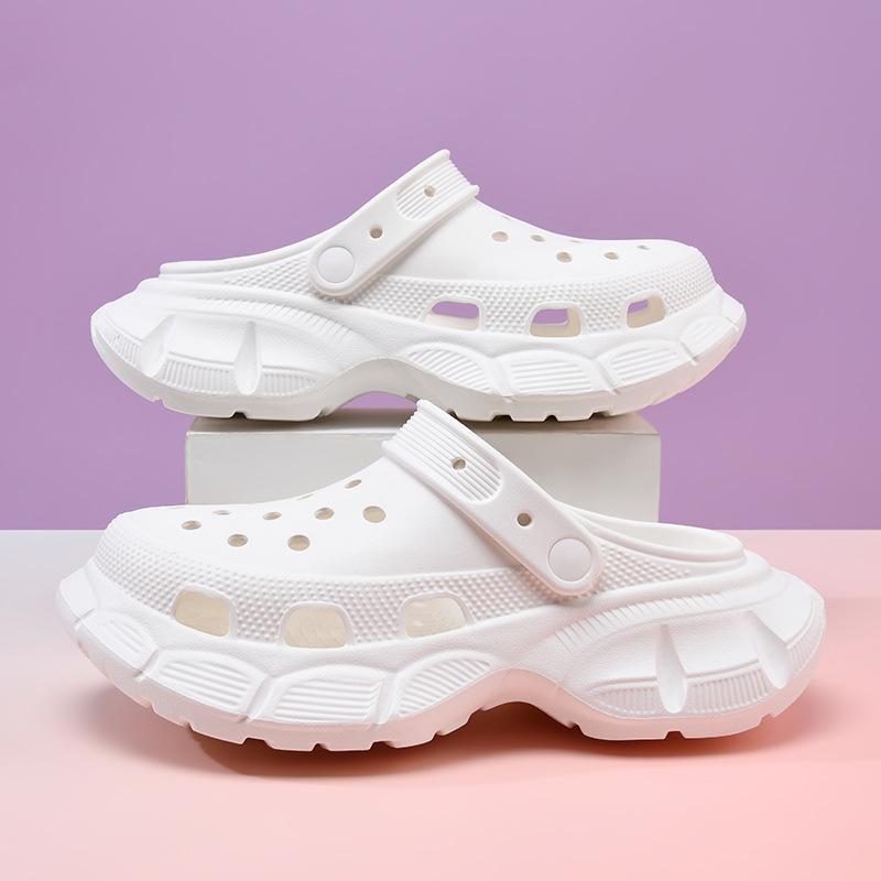 

Summer thick-soled EVA hole shoes women s small size heightening cool slippers non-slip, deodorant and breathable sandals 35-36 білий