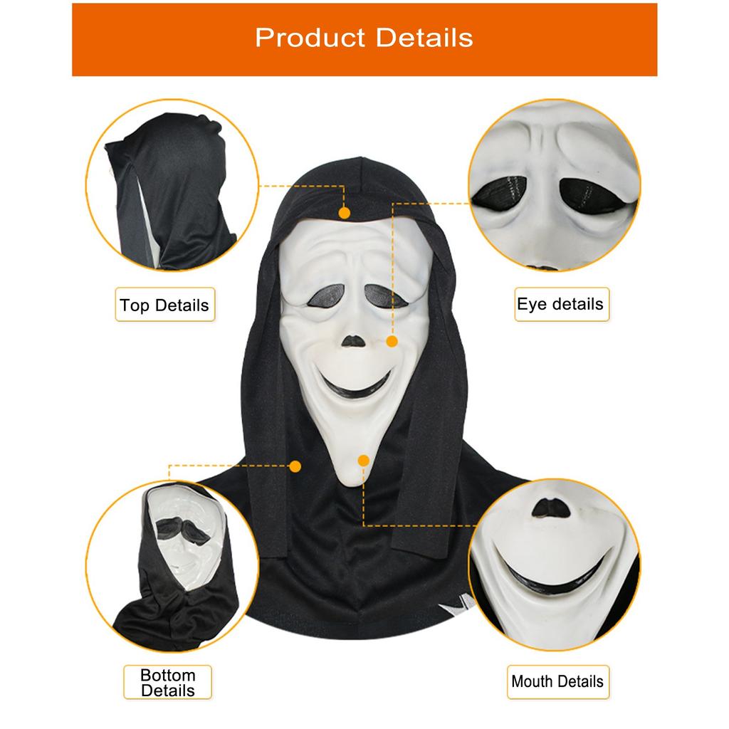 Maschera di Halloween Dark Role Playing, Adatta Maschera Horror in Lattice Una Maschera Divertente