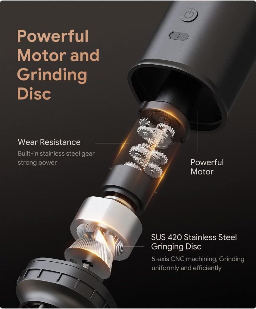 Portable Electric Coffee Grinder Coffee Maker Stainless Steel Whole Bean for Outdoor Drip Coffee Reusable Espresso Capsule
