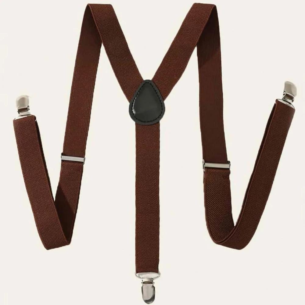 Adjustable Elastic Suspenders for Men Women 2.5cm Wide Adult Wedding Skirt Trousers Suspenders Accessories Goth Belt with Clip