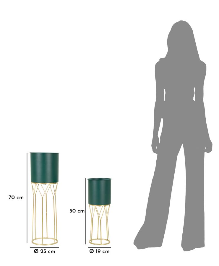 Vase Holder Grent Stand Set 2 Pcs Cm Ø 23X70-19X50