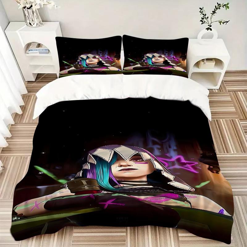 3pcs Jinx Home Decor Bedding Set-Universal Three-Piece Suit for Bedroom, Guest Room, Living Room, Hotel-Festive Gift for Fans, Travelers, Da