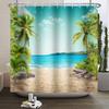 Summer Beach Sea Palm Tree Shower Curtain Tropical Surfboard 3d Waterproof Bathroom Curtain Decoration With Hooks Home Supplies