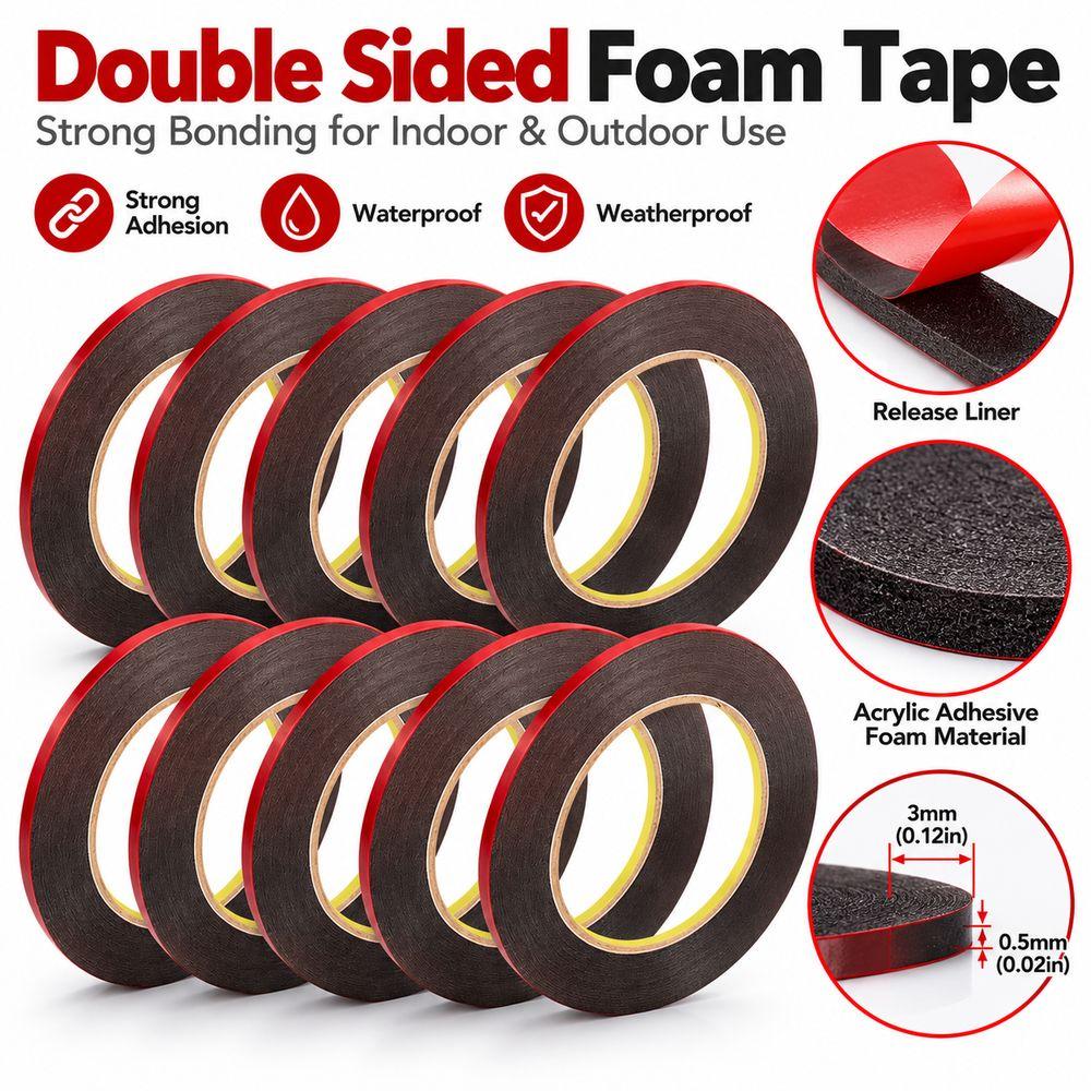 10pcs Self Adhesive Whiteboard Tape Black Graphic Grid Marker Tape Graphic Chart Marking