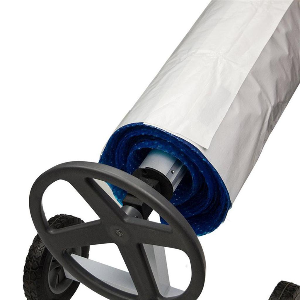 Solar Blanket Cover Waterproof Dustproof Anti-UV Solar Reel Protective Cover with Hook & Loop for 16-24ft Wide Swimming Pool