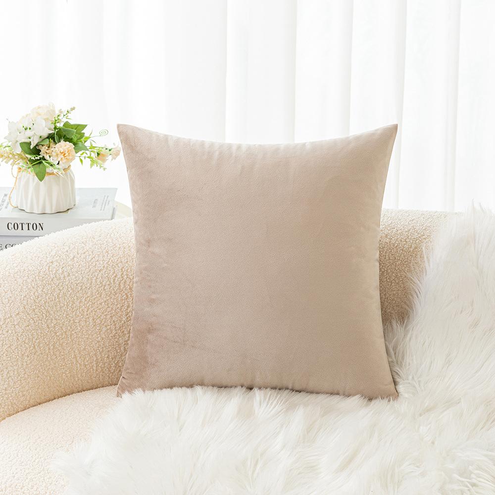 Velvet Pillow Sofa Cushion Solid Color Bedside Backrest Home Fabric Living Room Plush Pillow Ins Style