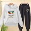 Set Autunnali e Invernali per Bambini e Bambine dai 3 ai 12 Anni, 67 Felpe Sportive Cartoni Animati, Pantaloni Lunghi e Affascinanti Pullover con Cappuccio