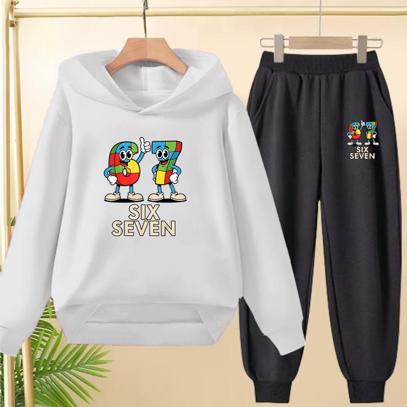 Set Autunnali e Invernali per Bambini e Bambine dai 3 ai 12 Anni, 67 Felpe Sportive Cartoni Animati, Pantaloni Lunghi e Affascinanti Pullover con Cappuccio