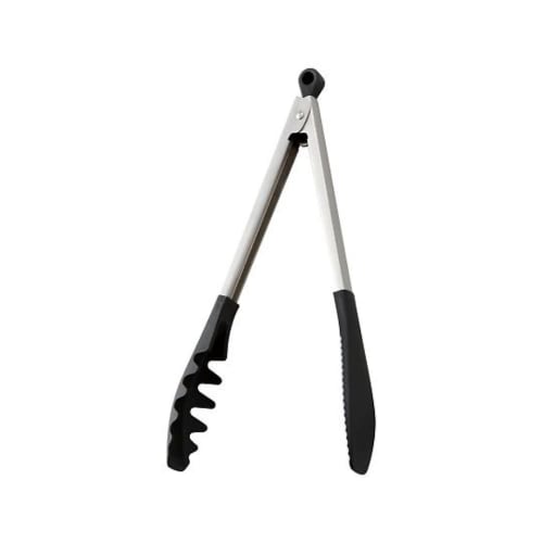 Suncraft Veggie Tongs, Mixing, Stir-frying, and Serving, Black, WW-209, Kitchen Tool for Working Women, Size: 31.2cm (L) x 4cm (W) x 3.5cm (H).