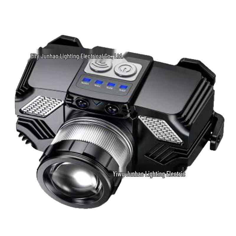 

Перезаряжаемый водонепроницаемый налобный фонарь - Сверхяркий, длительное время работы от аккумулятора с зумом, идеально подходит для ночной рыбалки и использования на открытом воздухе 1200-1500