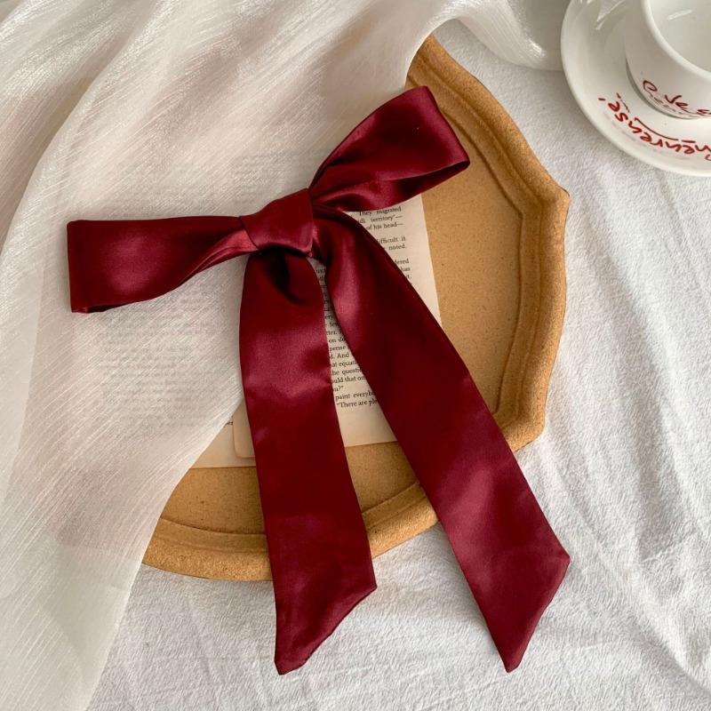 Imitation silk scarf, long strip, high-end feeling, multi-purpose neck protector, small scarf, tied bag, streamer, headscarf, headband, waist belt.