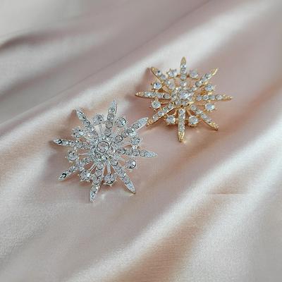 New Trendy Snowflake Corsage Temperament Versatile Octagonal Star Women'S Brooch Accessory Pin