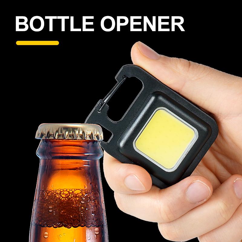 Super Bright Convenient Carry-on MINI COB Keychain Flashlight Rechargeable Emergency Work Lamp with Magnet Outdoor Camping Light