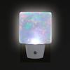 Plug-in LED Night Light Lamp Rainbow Glitter Printing with Dusk to Dawn Sensor 2 Pack for Bedroom, Bathroom, Hallway, Stairways, 0.5W