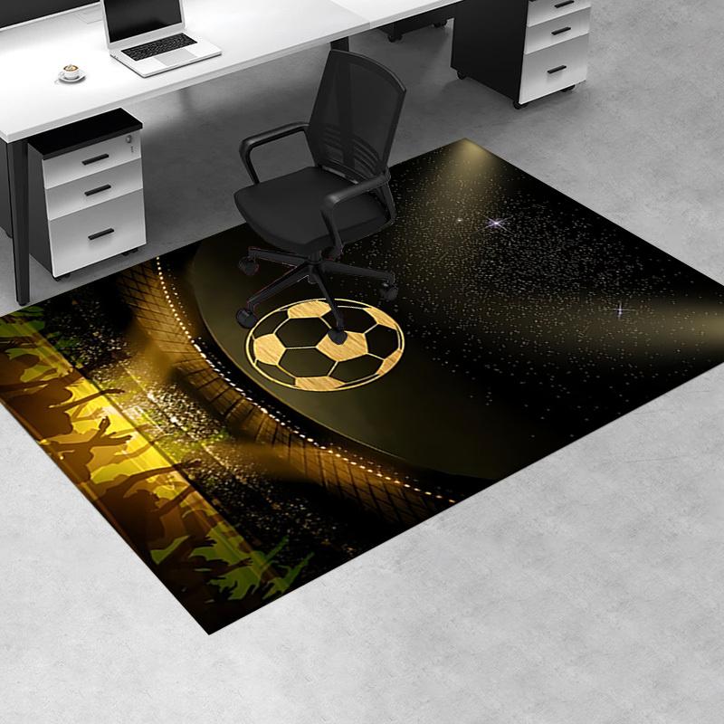 Golden Soccer Ball Chair Mat Office Carpet, Oversized Rug for Home Decor, Sofa Mat, Desk Pad Gift, Suitable for Bedroom, Living Room, Various Rooms