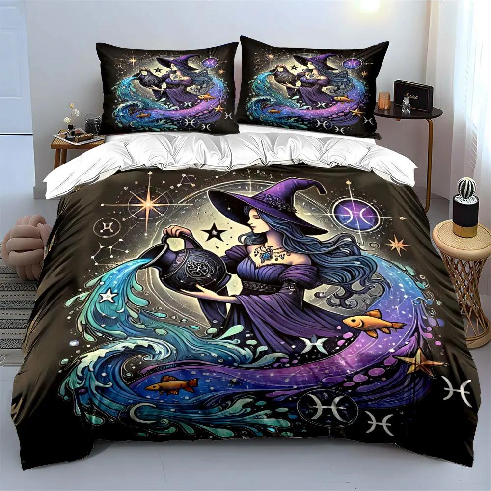 Mystical Astrology Art Set Soft Comfortable Duvet Cover Bedding Set Included 1*Duvet Cover & 2*Pillowcases Gift