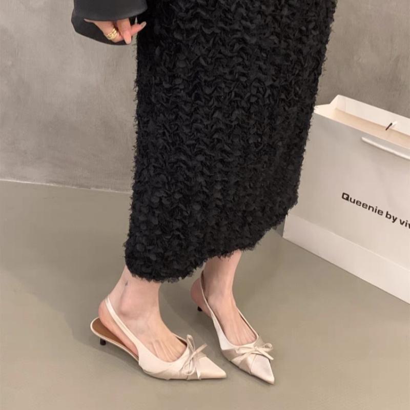 Bow Sexy Pointed Toe High Heels Shoes Elegant Women Sandals 2025 Brand Mary Jane Summer Fad New Party Dress Shoes Pumps Mujer