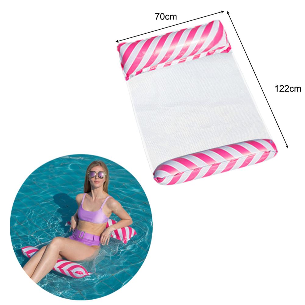 Inflatable Floating Bed Thicken PVC Inflatable Water Sleeping Bed Portable Floating Lounger Air Mattress for Swimming Pool Party