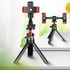 Double Setups Mobile Stand Phone Clamp With 360°Free Angle Adjustment For Live Streaming And Filmmaking Phone Bracket