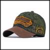 Baseball Antique Denim CA870 [White Fang] Hat, Cap, Logo, Cap, 3D, Stylish, Cool, Men's (Light Blue)