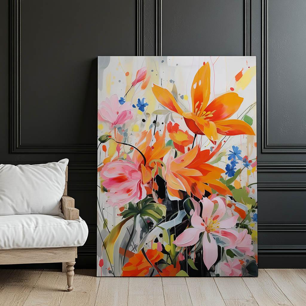 Blumenkonzert Blumenkonzert, 70X100 Cm, Holzrahmen Dunkelbraun, Mattes Papier 230 Gsm