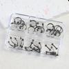 30pcs 6Grids Mixed Shaped Punk Arrow Nail Rivets Zinc Alloy Jewelry Y2k Nails Supplies DIY Nail Art Decoration Cool Style