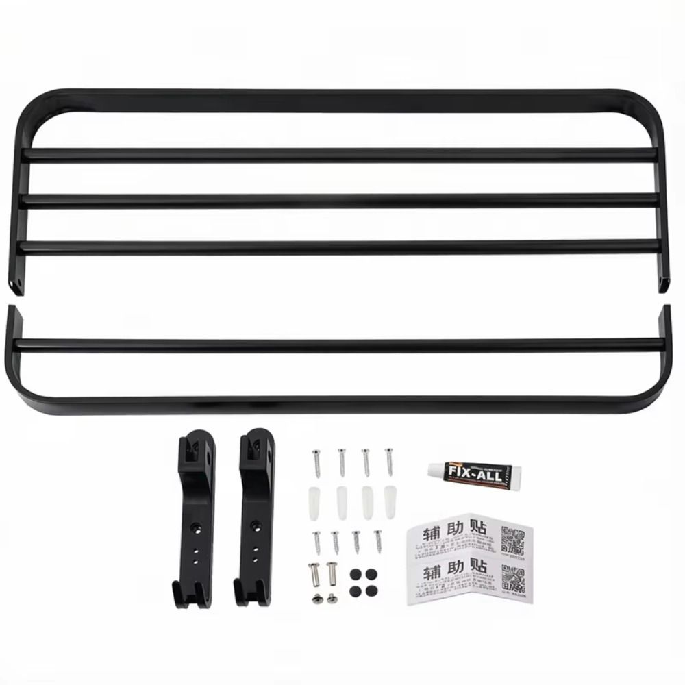 Aluminum Alloy Wall Mount Towel Holder Matte Black Towel Storage Rack  for Home Use