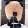 Módní zimní panda klobouk s klapkami na uši z umělé liščí kožešiny pro dospělé a děti
