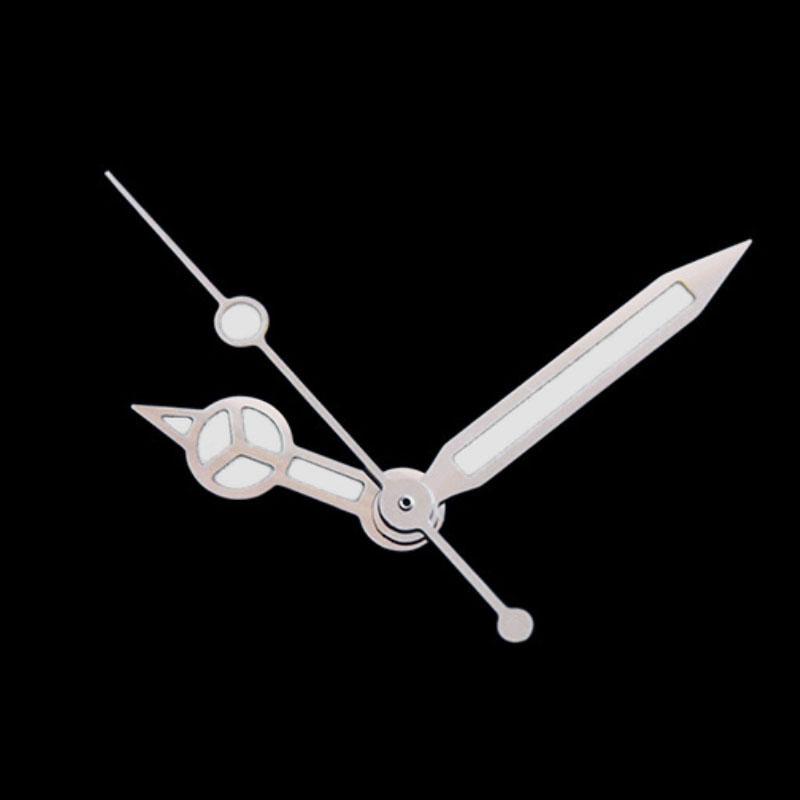NH35 Hands Silver Watch Hands for NH35/NH36/4R/7S Movement Watches Pointers Green Luminous Three White Hands with Silver Border