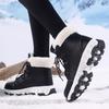 Nové zimní sněhule dámské střední holínky teplé a hromádkované zateplené severovýchodní venkovní lyžařské bavlněné boty velká velikost