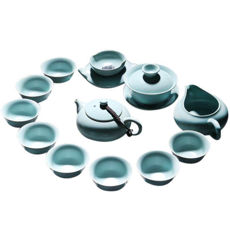 Sushih Ceramic Ru Kiln Kung Fu Tea Set (12-Piece Gift Box)