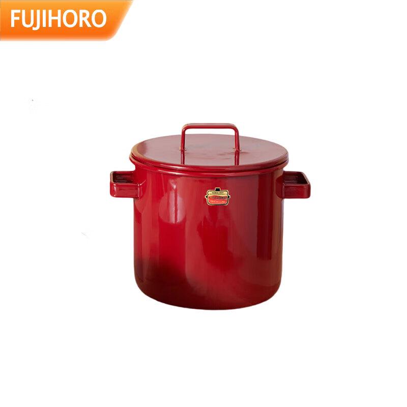 Японская эмалированная чугунная глубокая кастрюля FUJIHORO