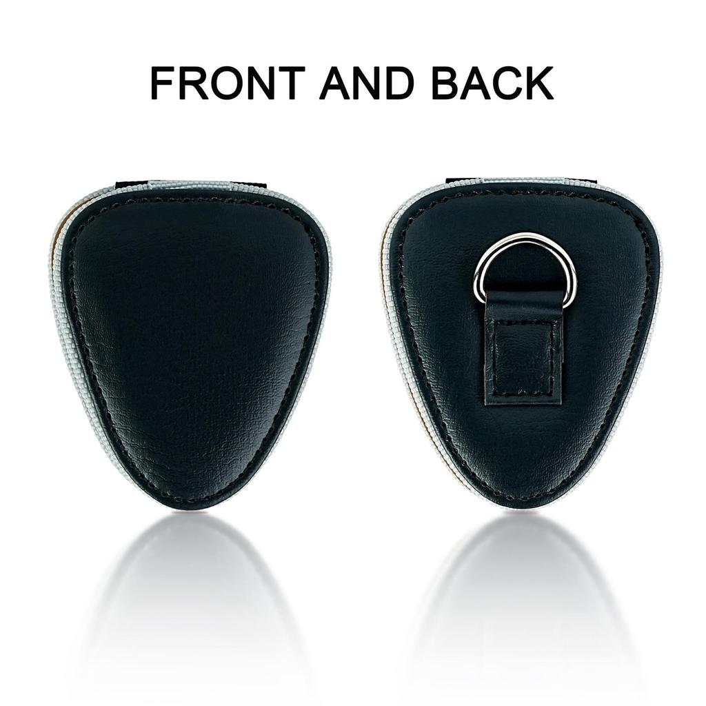 PICKPAL Bakelite Guitar Pick Holder with Leather Clip and Six Picks - Acoustic Instrument Accessory