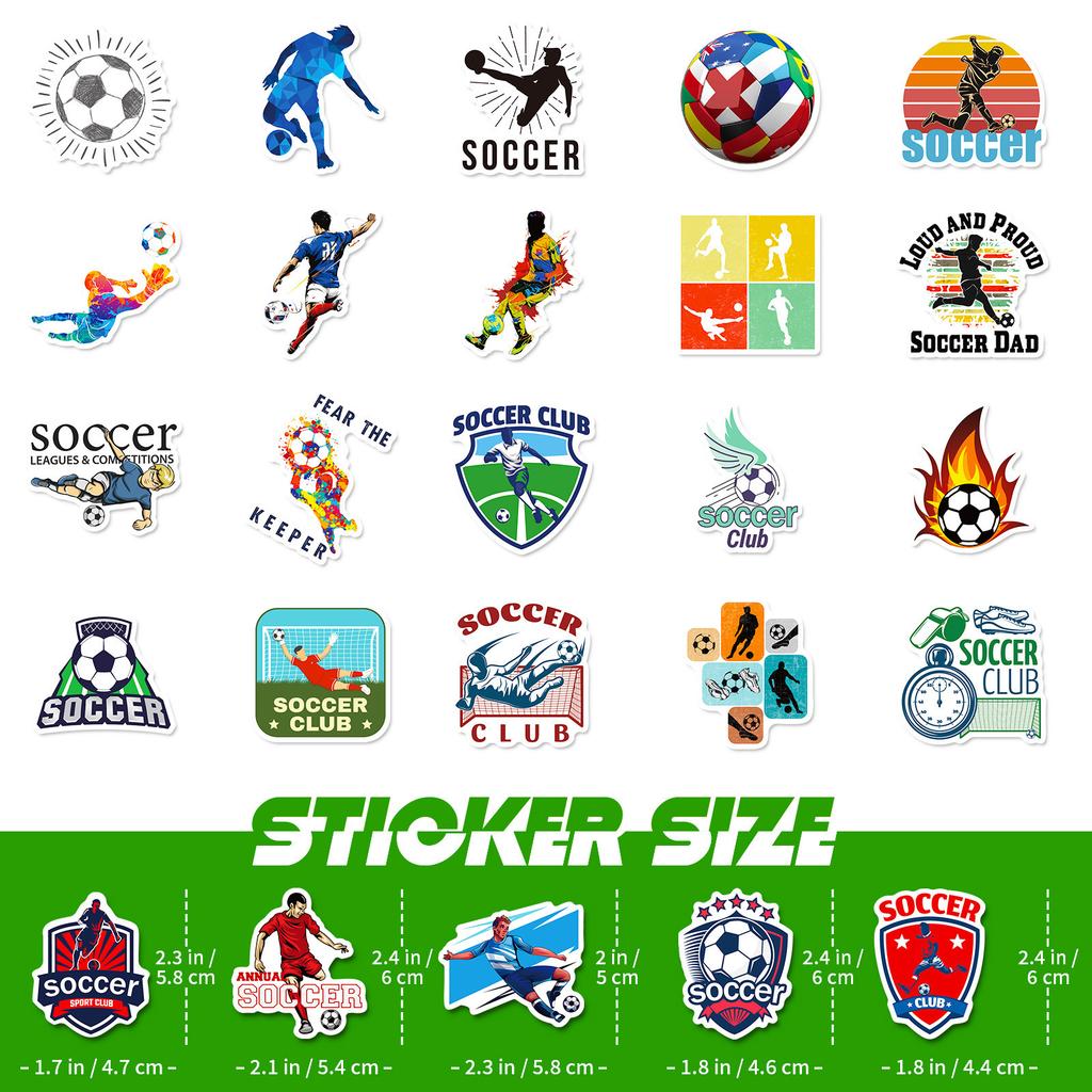 50 New Temu Product Green Football Stickers American Children's Soccer Sticker Football Stickers