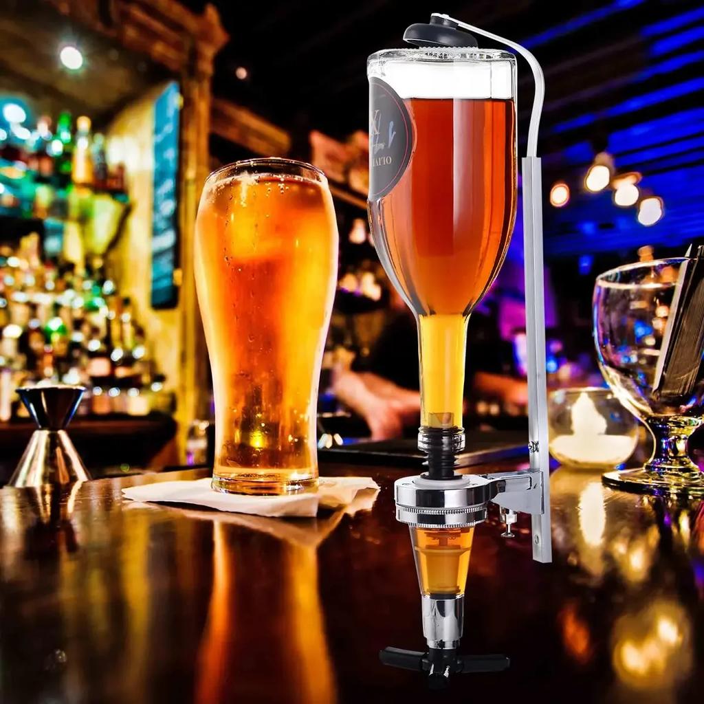 Wall-Mounted 1 Bottle Liquor Dispenser Wine Rack, Bar Butler Holder Drinks Alcohol Shot Station Liquor Beverage Whisky Dispenser