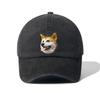 Dog Head Baseball Cap Trendy Brand Heavy Industry Washing Black Old Animal Embroidery Cap Children's Four Seasons Men
