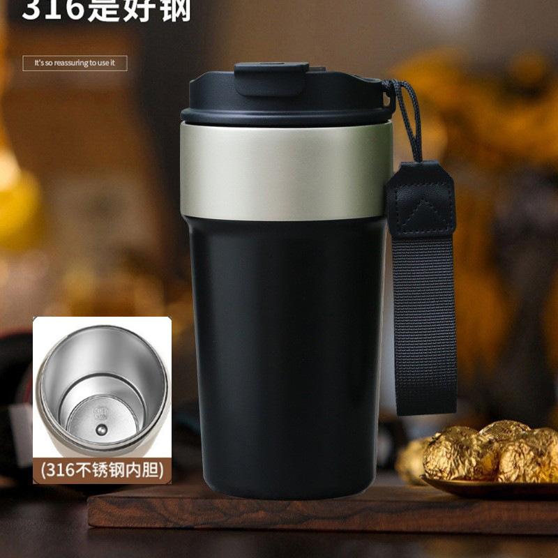 Customized Insulated Coffee Cup Bulk Order Personalized Engraved StainlessSteel Travel Mug Business Ceramic Lined Coffee Mug 500ml