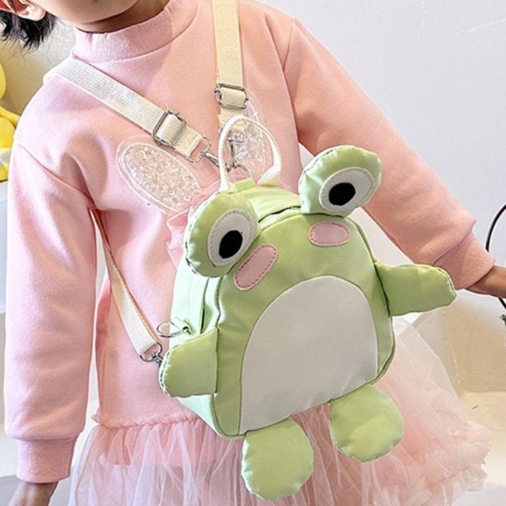 

Storage Bag 3D Cartoon Frog Backpack Nylon Animal Frog Shoulder Bag School S
